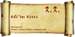 Kóhn Kitti névjegykártya