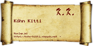 Kóhn Kitti névjegykártya